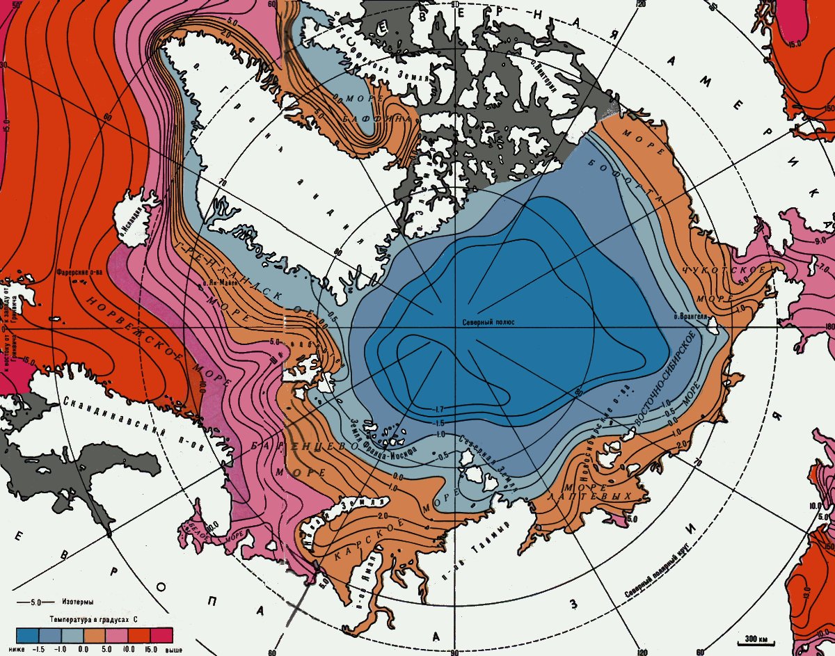 Климатическая карта Северного Ледовитого океана